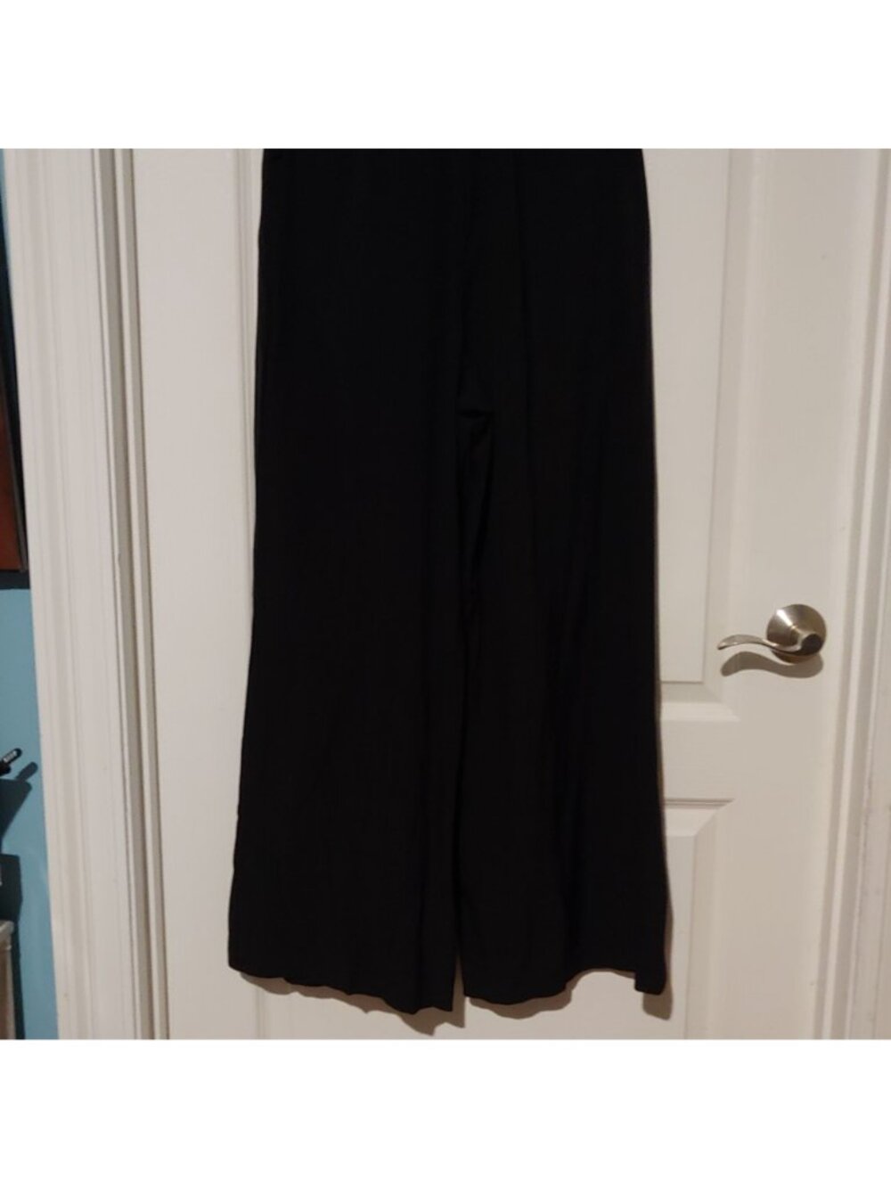 Halara Black Wide Leg Jumpsuit Pleated Palazzo Stretch Travel Casual Shapewear - Picture 10 of 10
